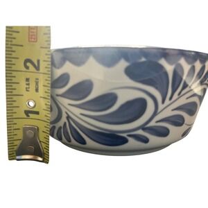 Anfora Blue White Swirl Floral Ceramic Bowl Dishware